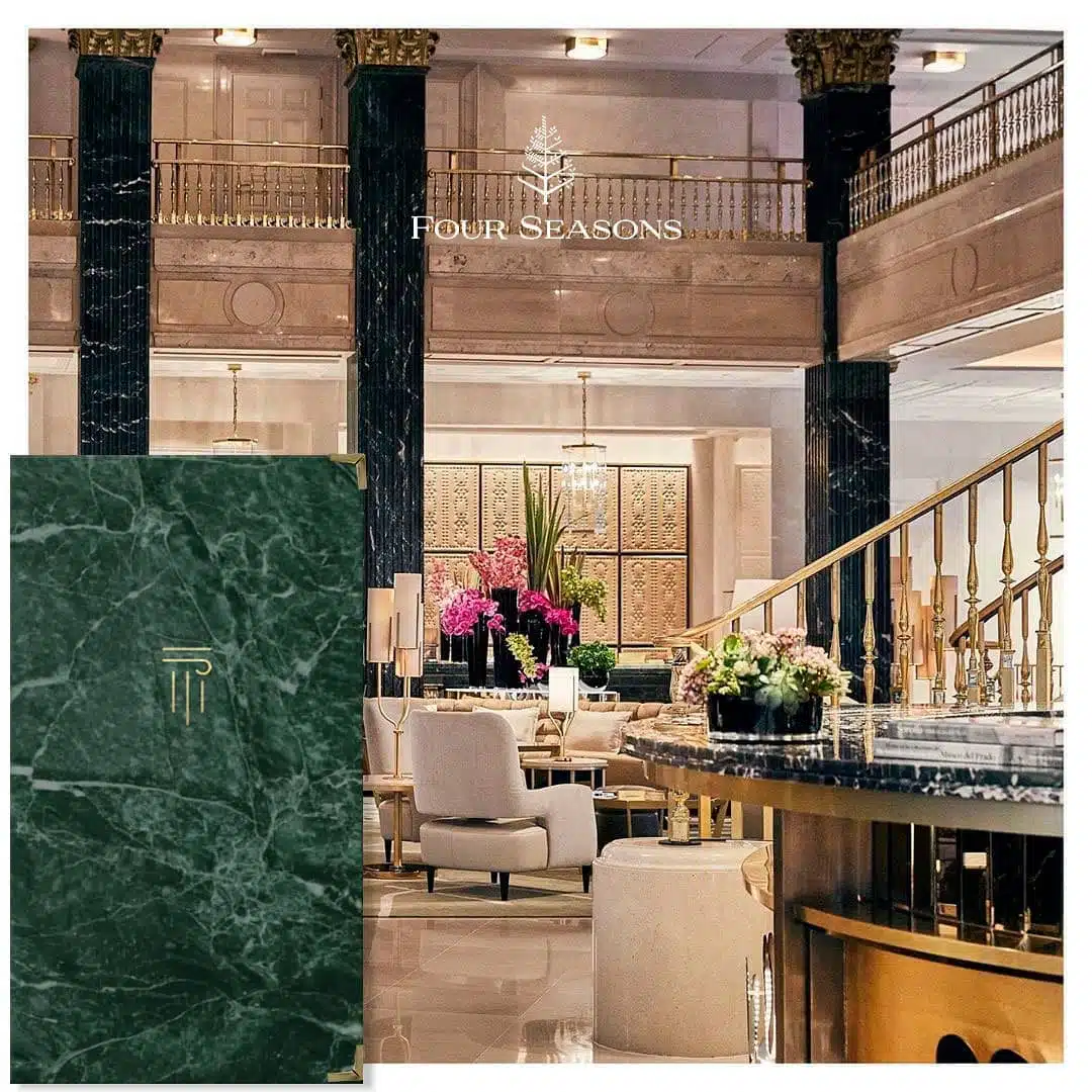 Hoteles 34 Carta de El Patio, Four Seasons Hotel Madrid, fabricada por Kartia