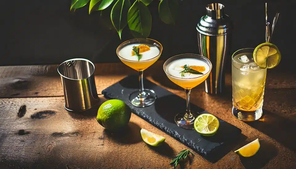 Inspiración Premium: Tips y Ejemplos para Diseñar tu Carta de Restaurante 3 Firefly cocteleria de autor imagen cenital estilo dark mood realista 95266