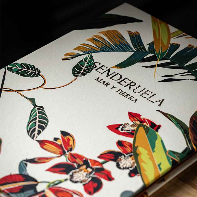 Cartas Impresas para Restaurantes 4 Carta de restaurante impresa a color con diseño botánico — Kartia