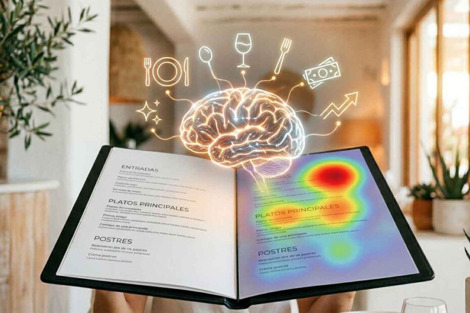 Carta de restaurante diseñada con criterios de neuromarketing