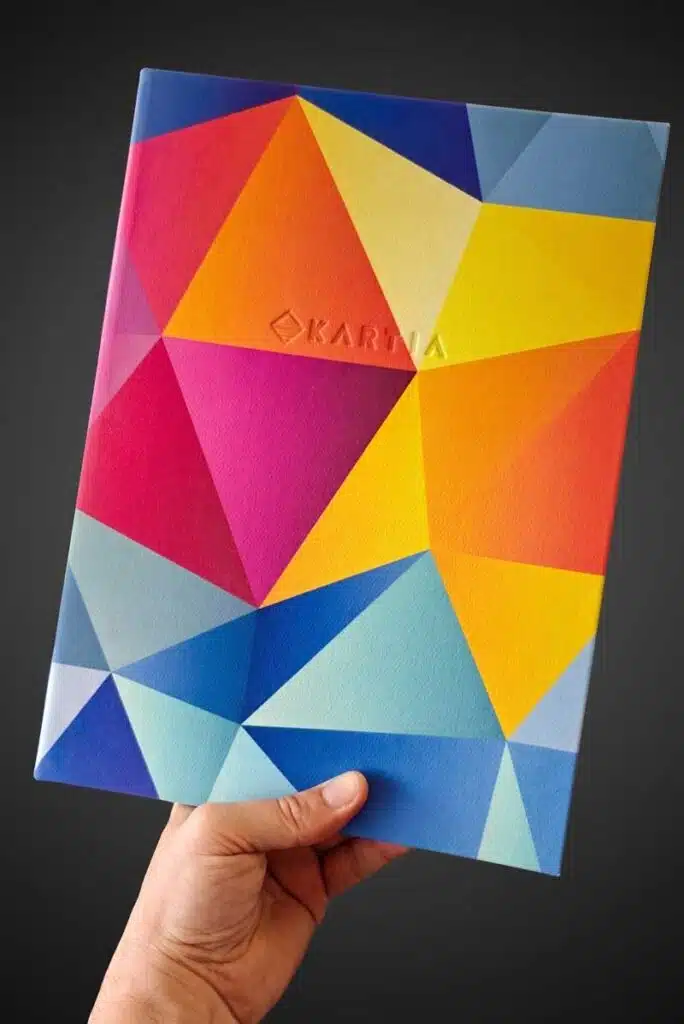 Cartas para restaurantes 11 Carta para restaurante de hotel impresa a todo color sobre tela